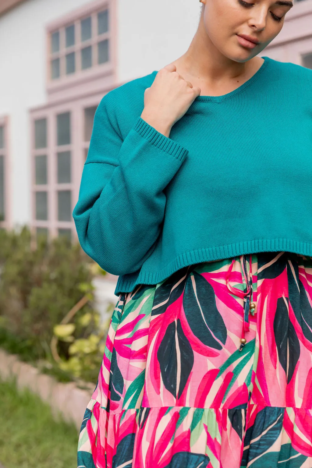 Blakely Crop Knit In Green