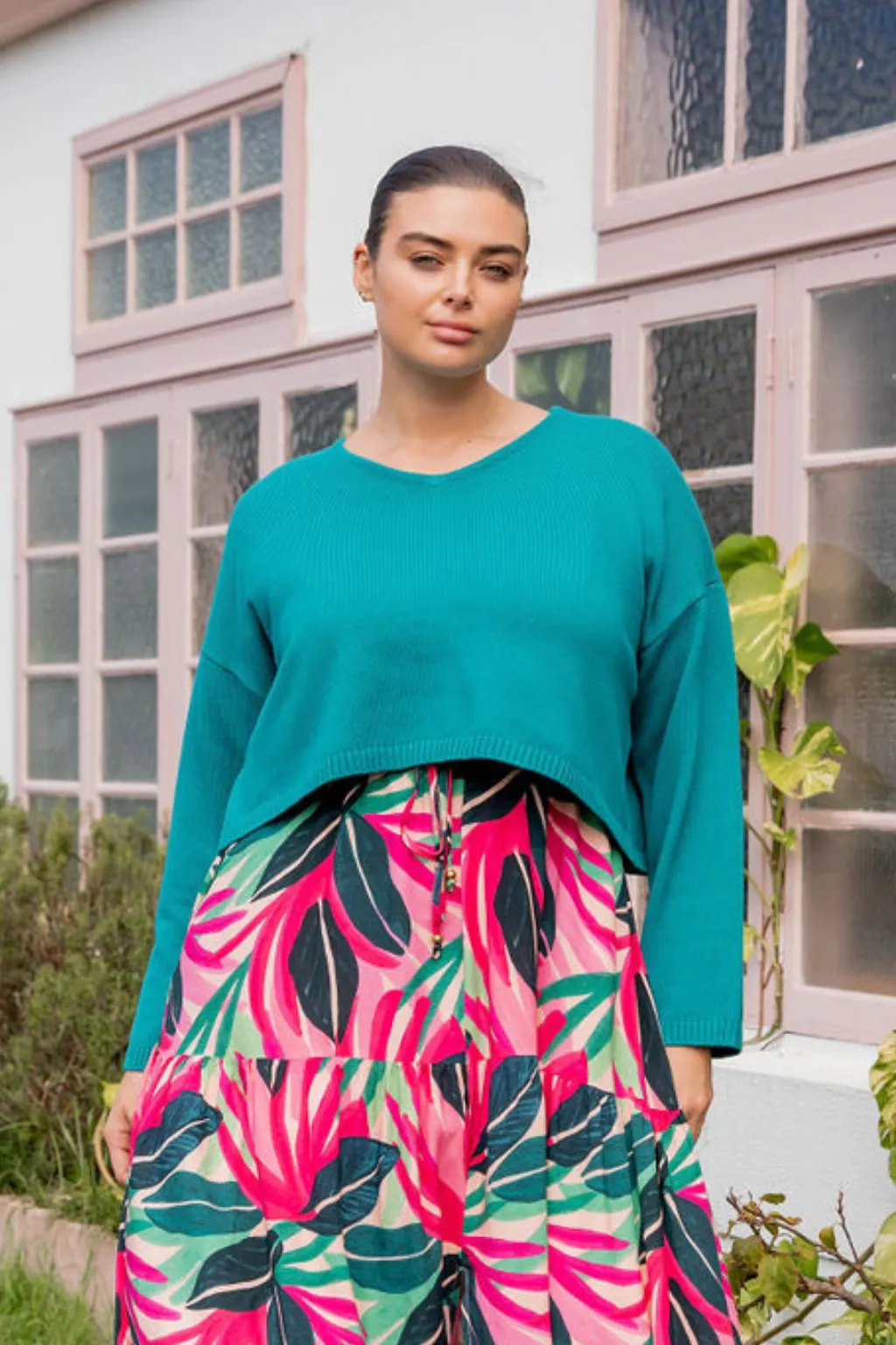Blakely Crop Knit In Green