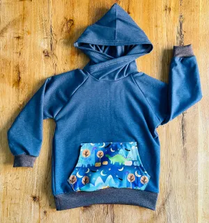 Blue Dinosaurs Hoodie - Age 6