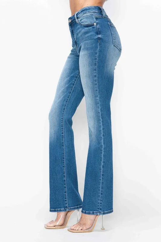 Blue Distressed High Rise Jeans with Pockets