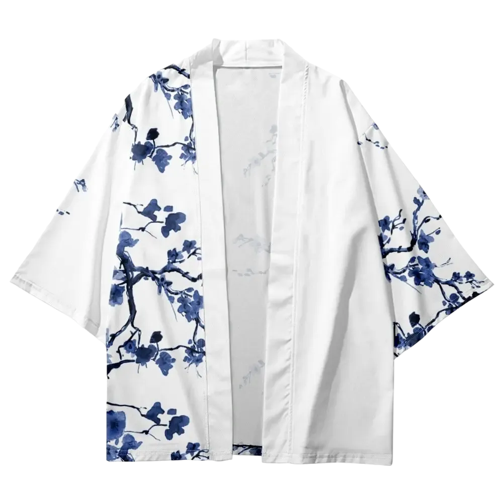 Blue Flower Yukata Top