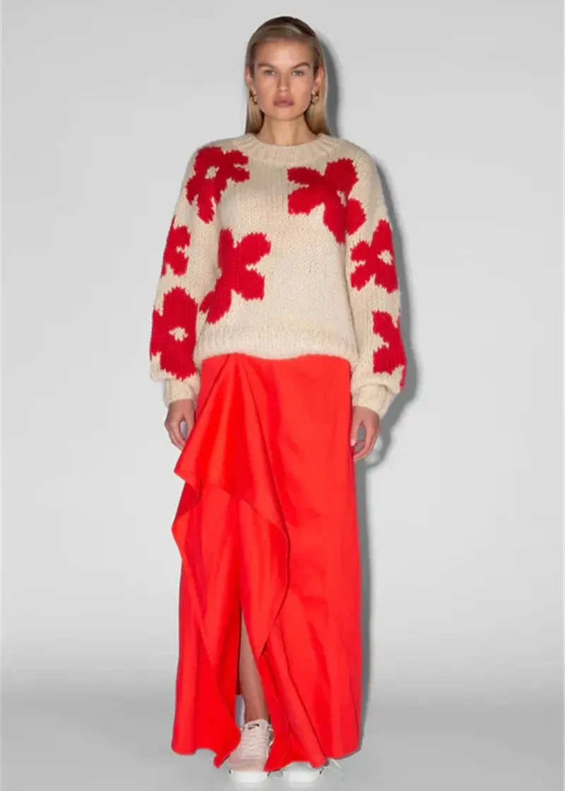 Bold Bloom - Floral Knit Sweater