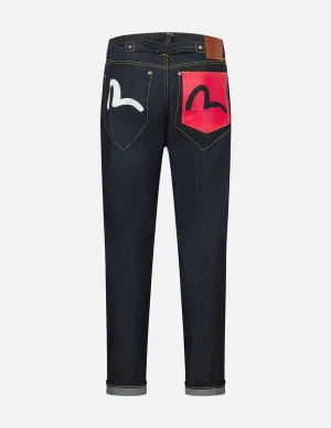 Bold Seagull Print Carrot Fit Jeans #2017