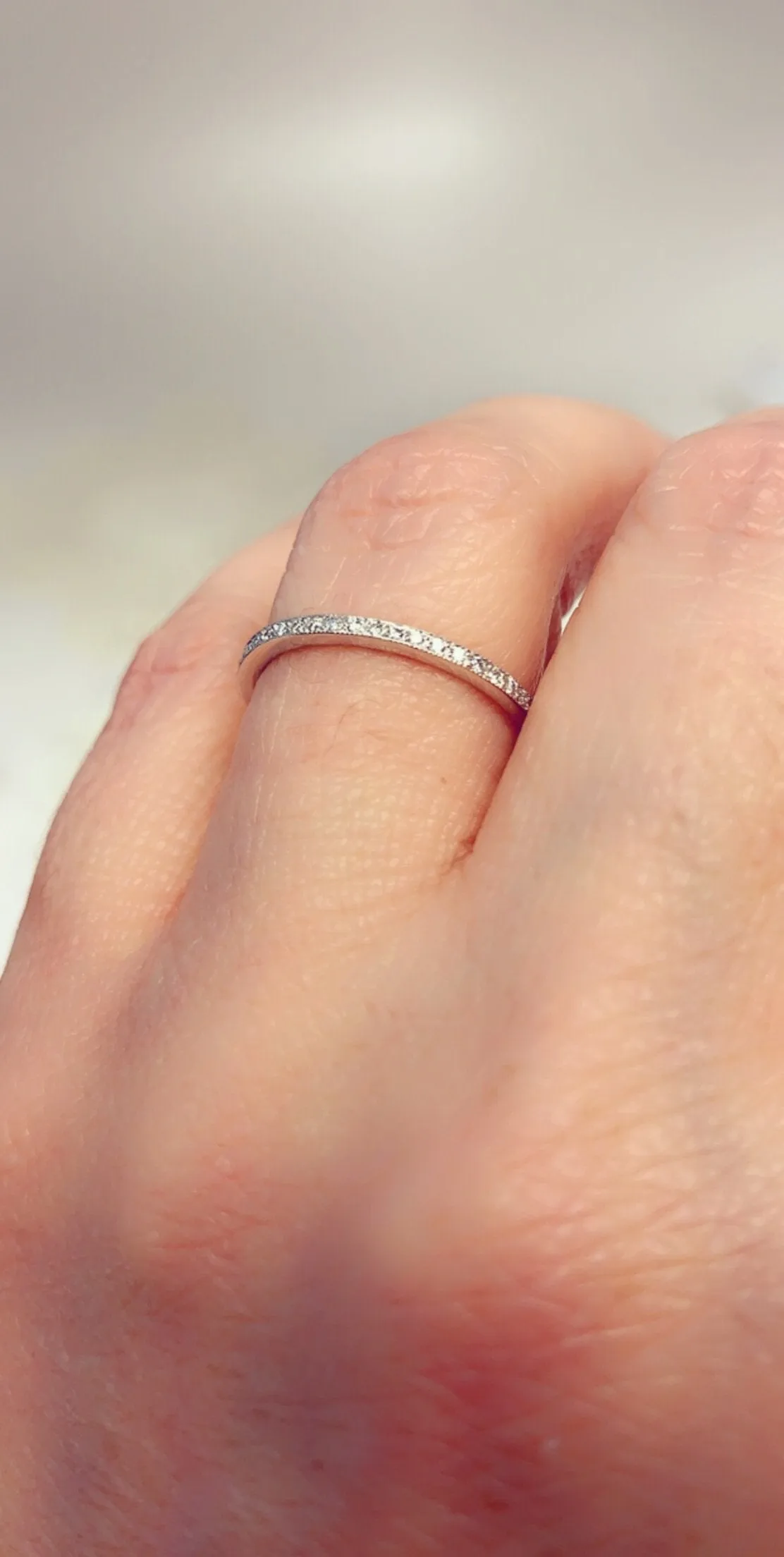 Bostonian Millgrain Slim Pave Eternity