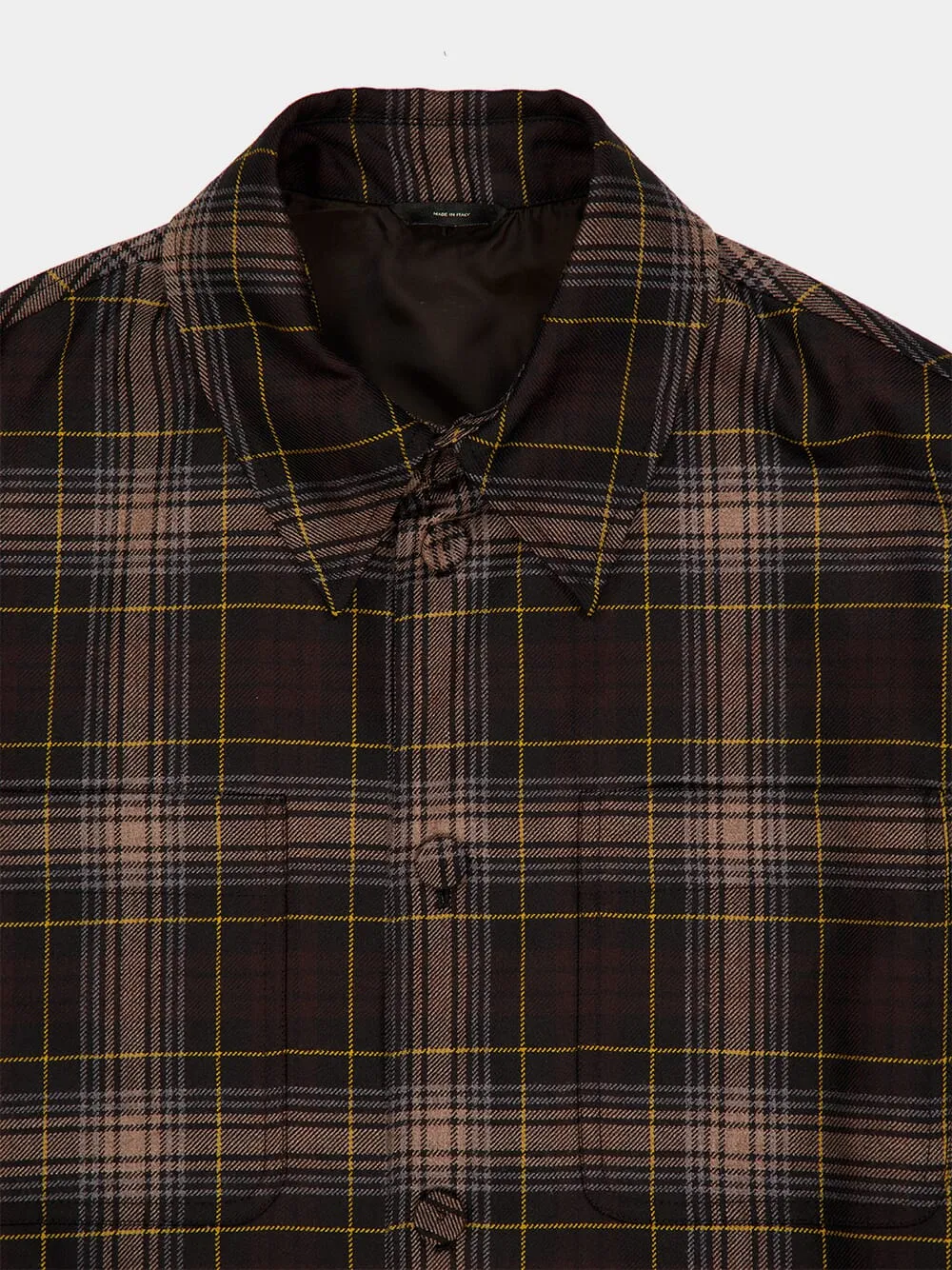 Brown Tartan Wool Jacket