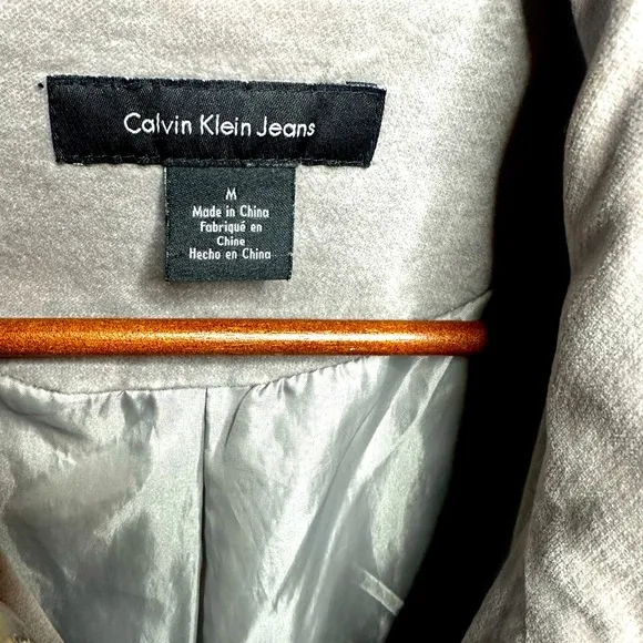 Calvin Klein Grey Velvet Blazer - Size M