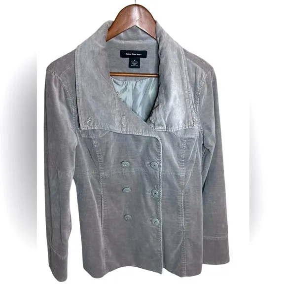 Calvin Klein Grey Velvet Blazer - Size M
