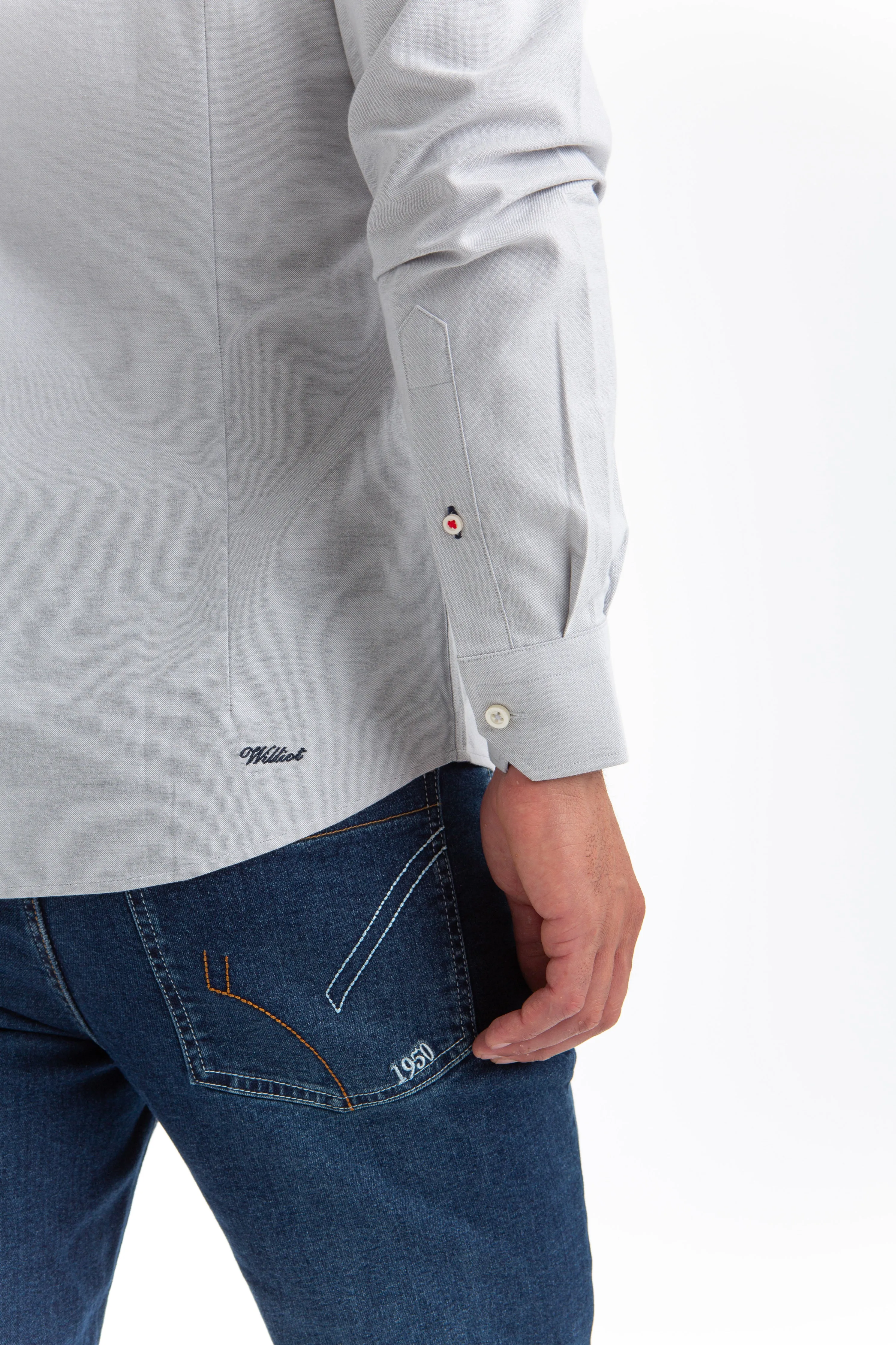 Camisa Oxford Gris Slim Fit