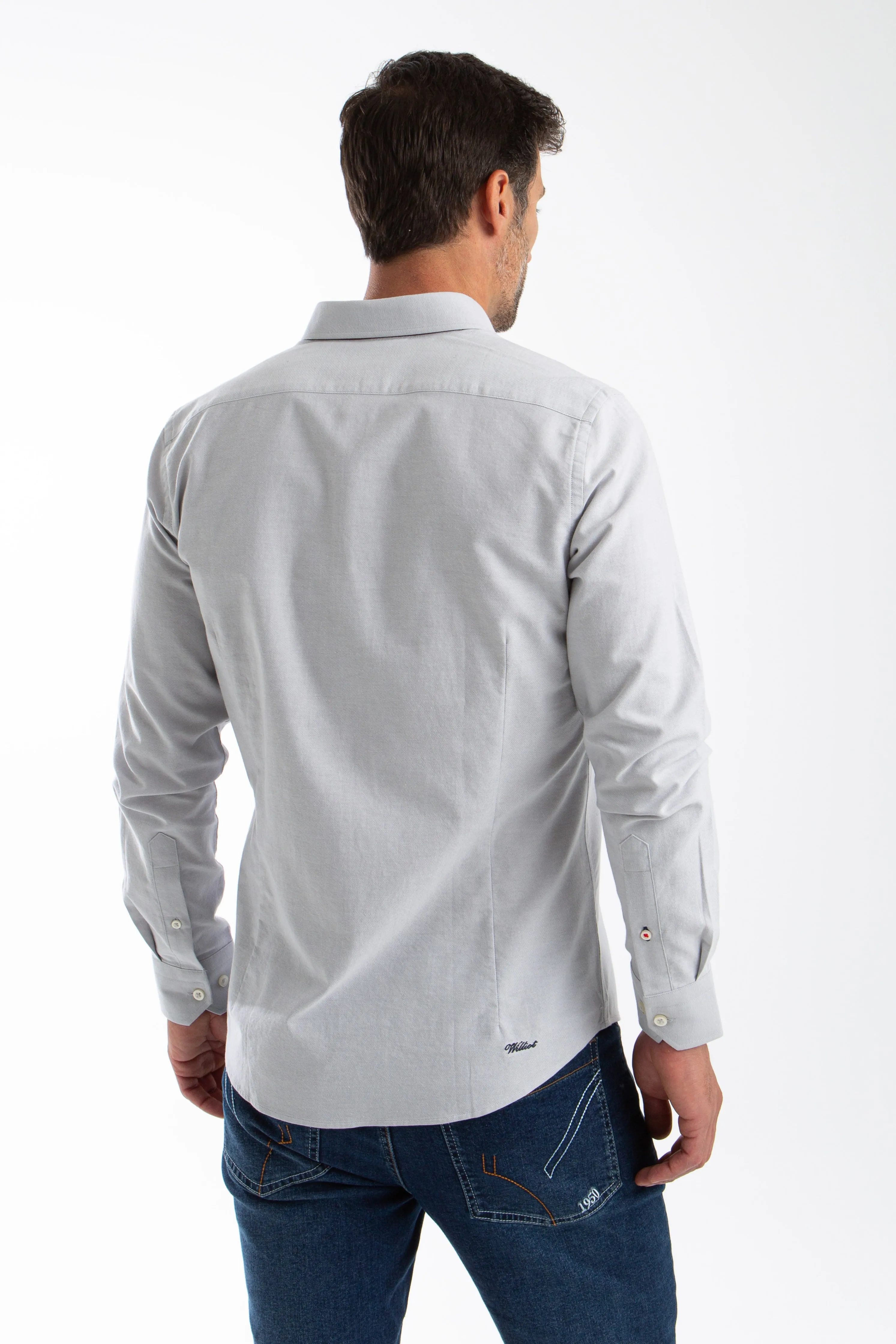 Camisa Oxford Gris Slim Fit