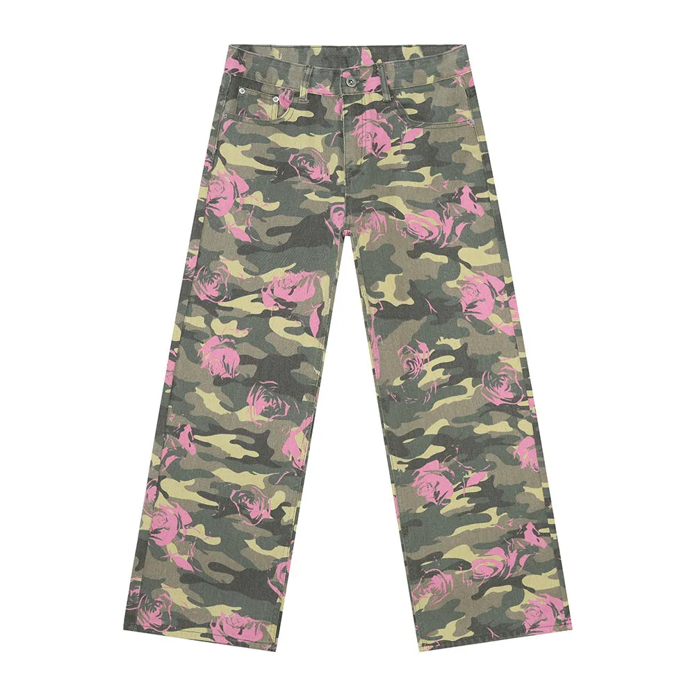 Camouflage Jeans with Pockets