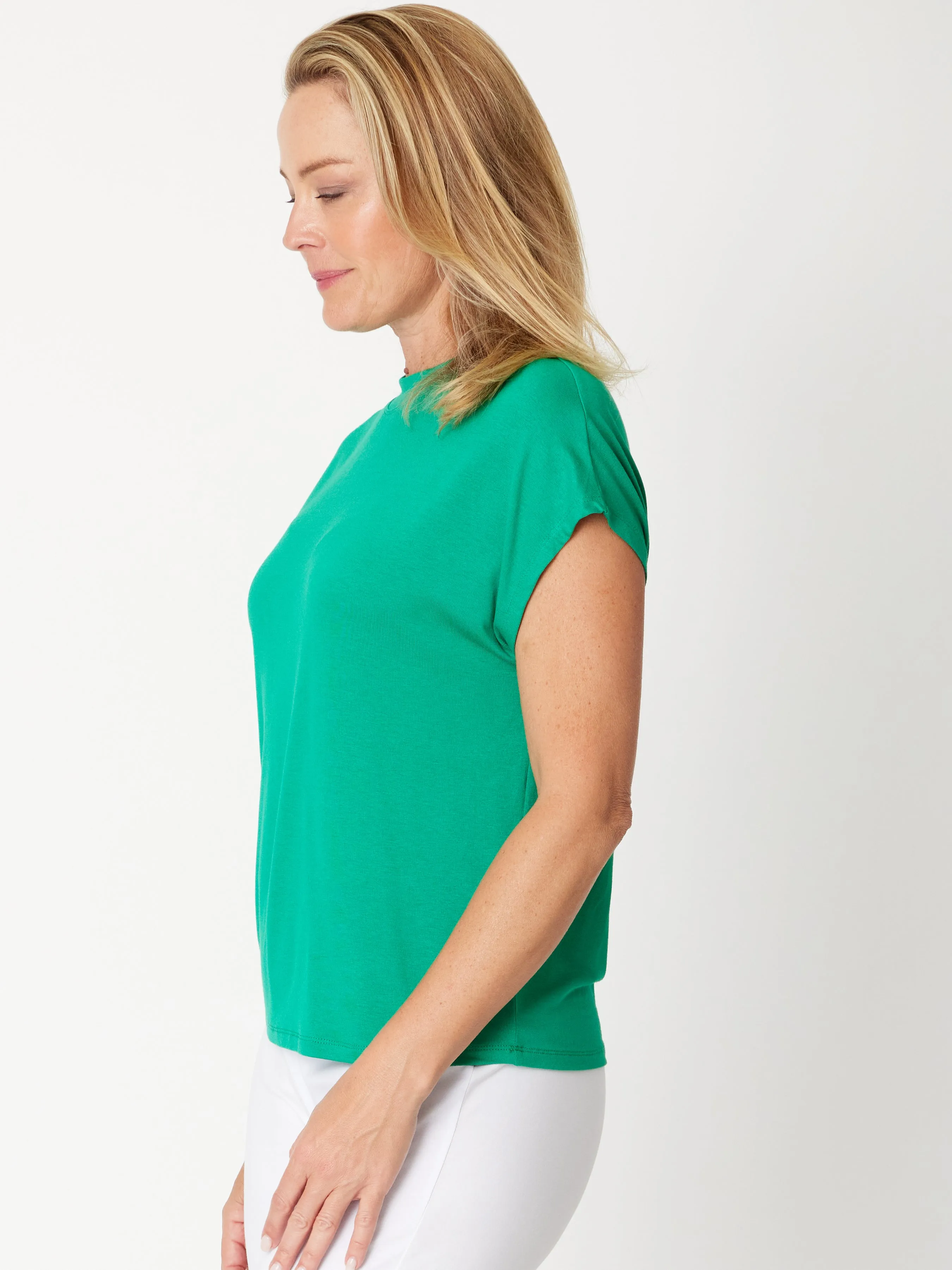 Cap Under Jacket Top -  Emerald - 25892