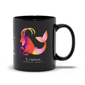 Capricorn Zodiac Black Mug