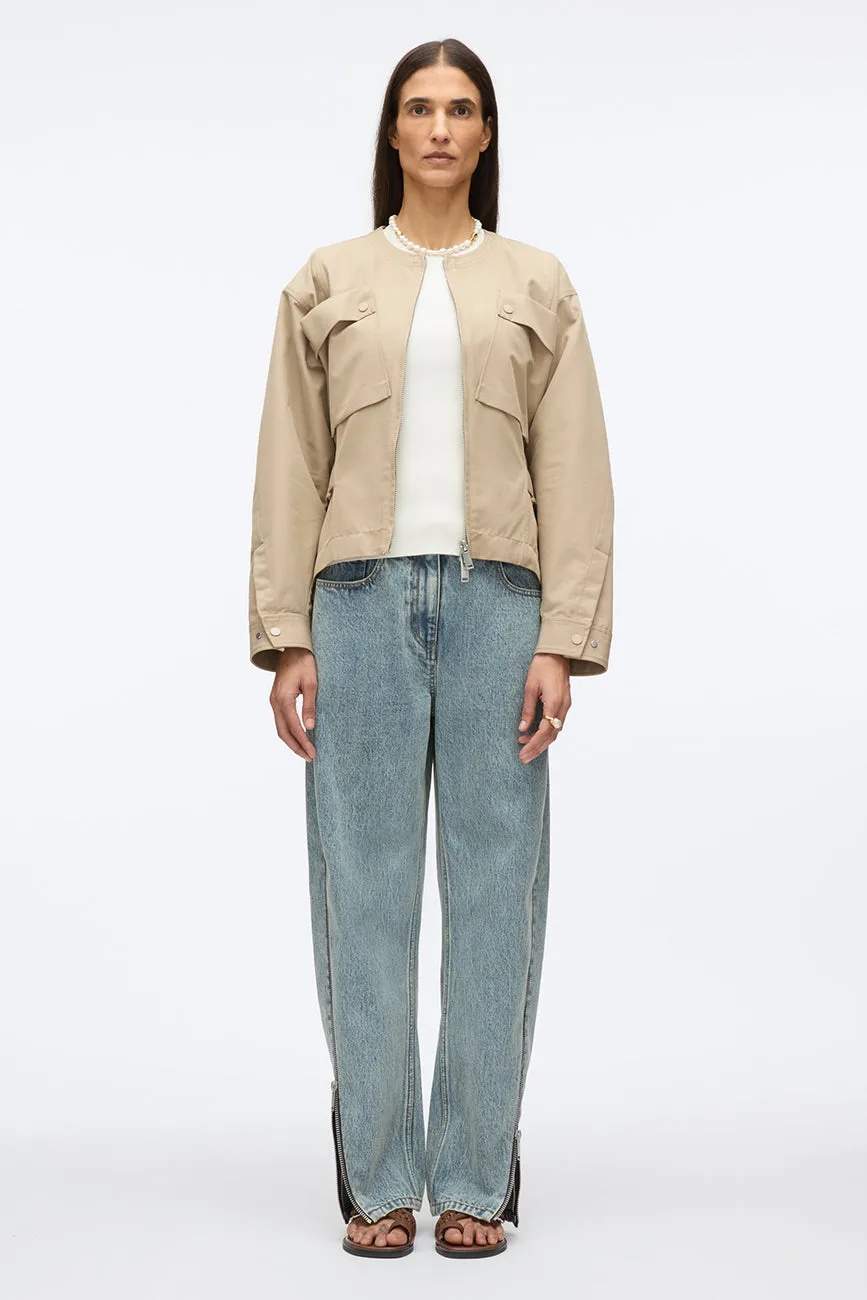 CARGO JACKET WITH FLOUNCE HEM