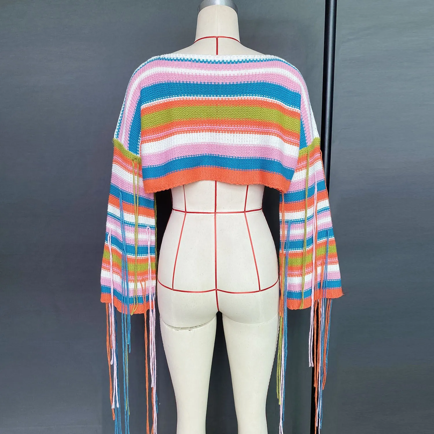 Casual Rainbow Tassels Loose Sweaters