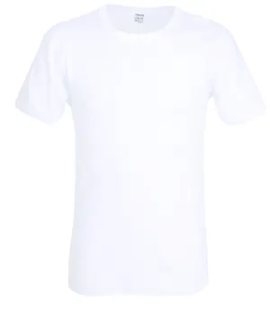 CECEBA Men's White Cotton T-Shirt – Fine Rib, Slim Fit, 1 Pack
