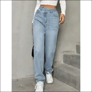 Chic Asymmetric Waist Jeans: where Quirky Meets Fabulous Af 💥👖