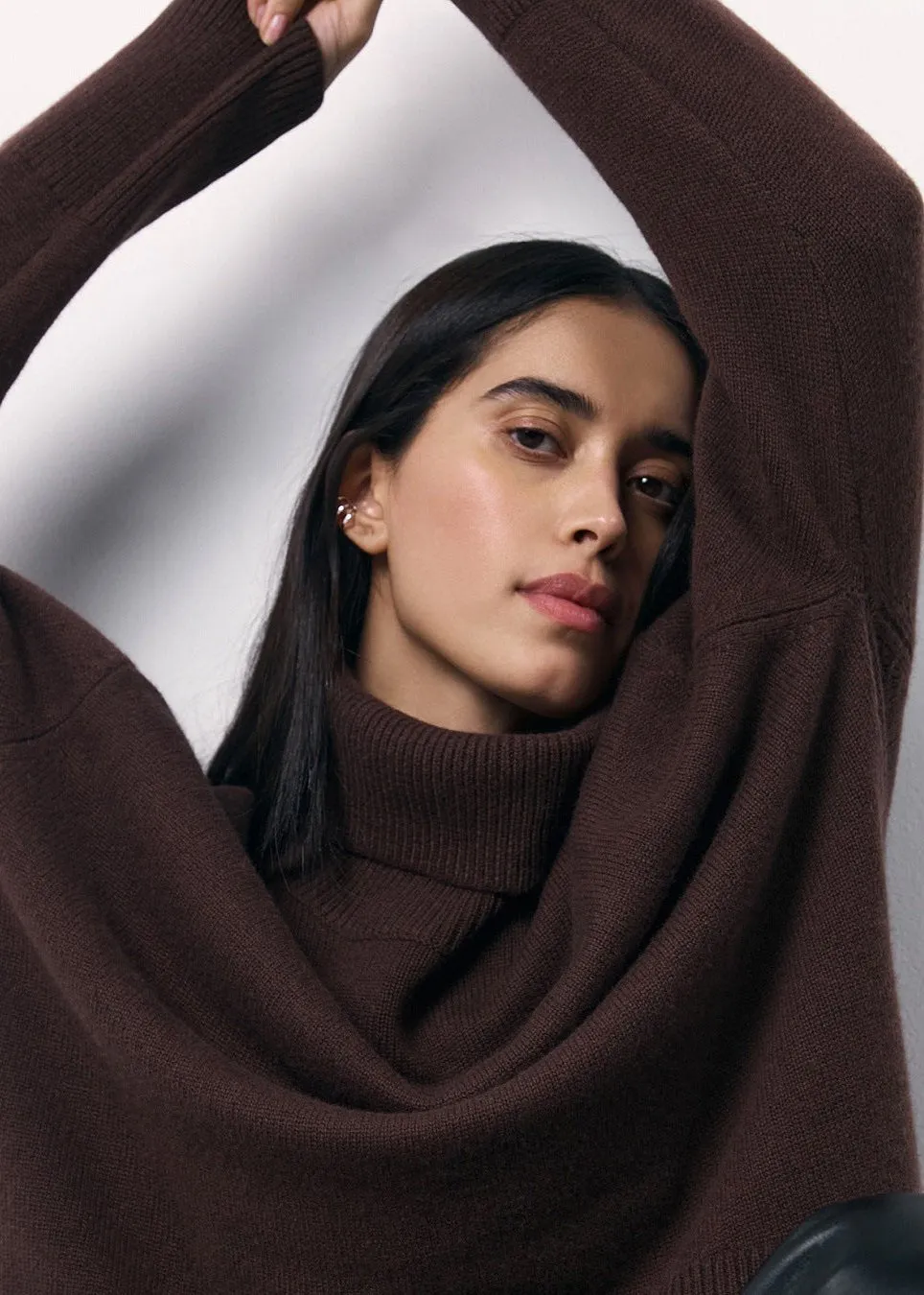 Chic Red Turtleneck Knit Sweater