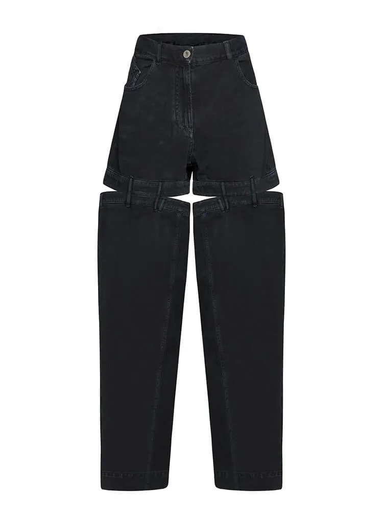 Chic Spliced Zipper Jeans