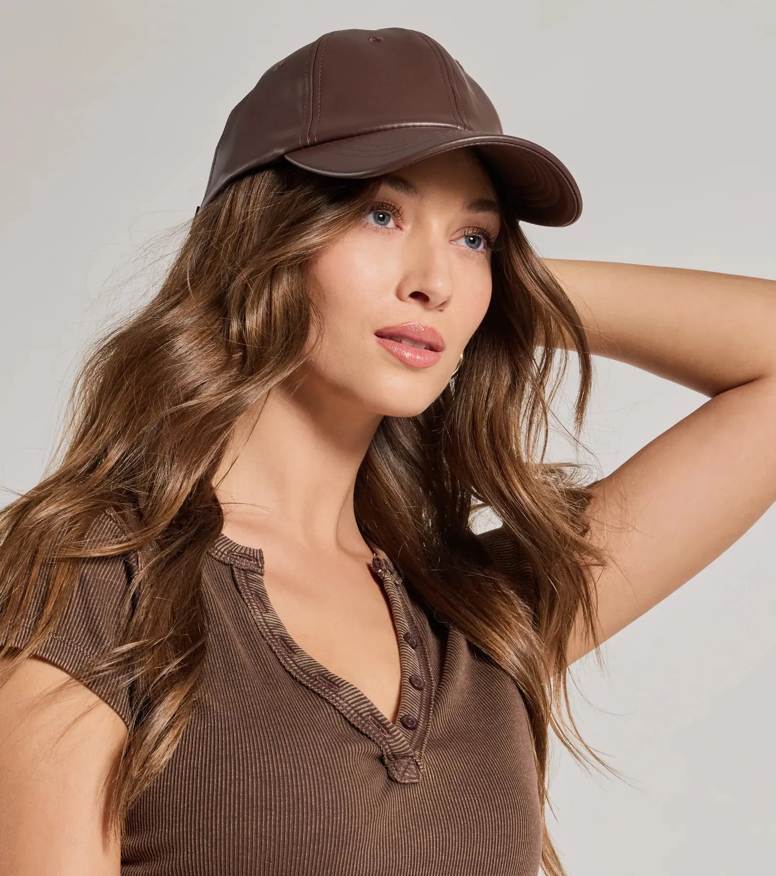 Chic Vibes Faux Leather Baseball Cap