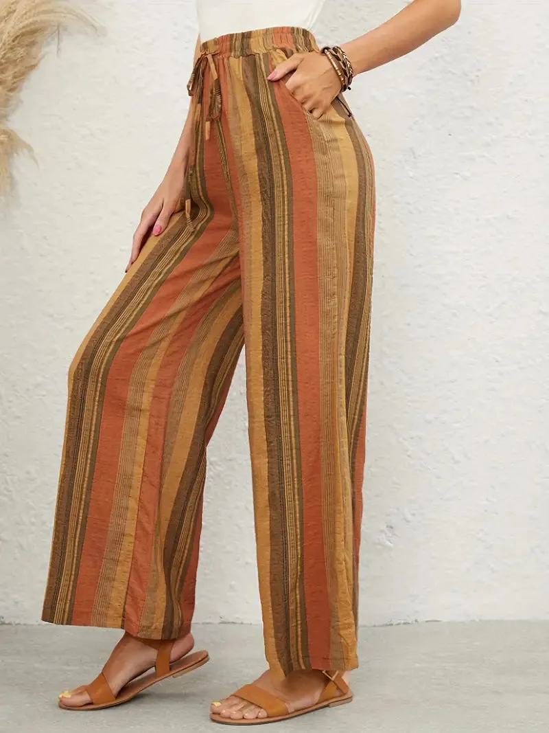 Chic Weite Streifenhose | Perfekt für den Alltag für Damen
