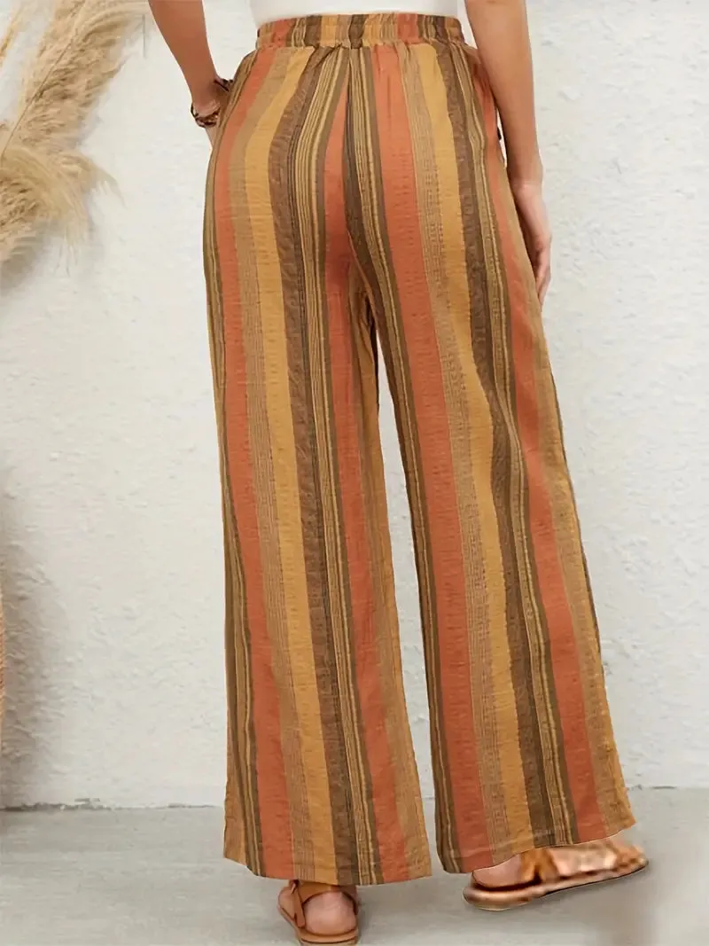 Chic Weite Streifenhose | Perfekt für den Alltag für Damen