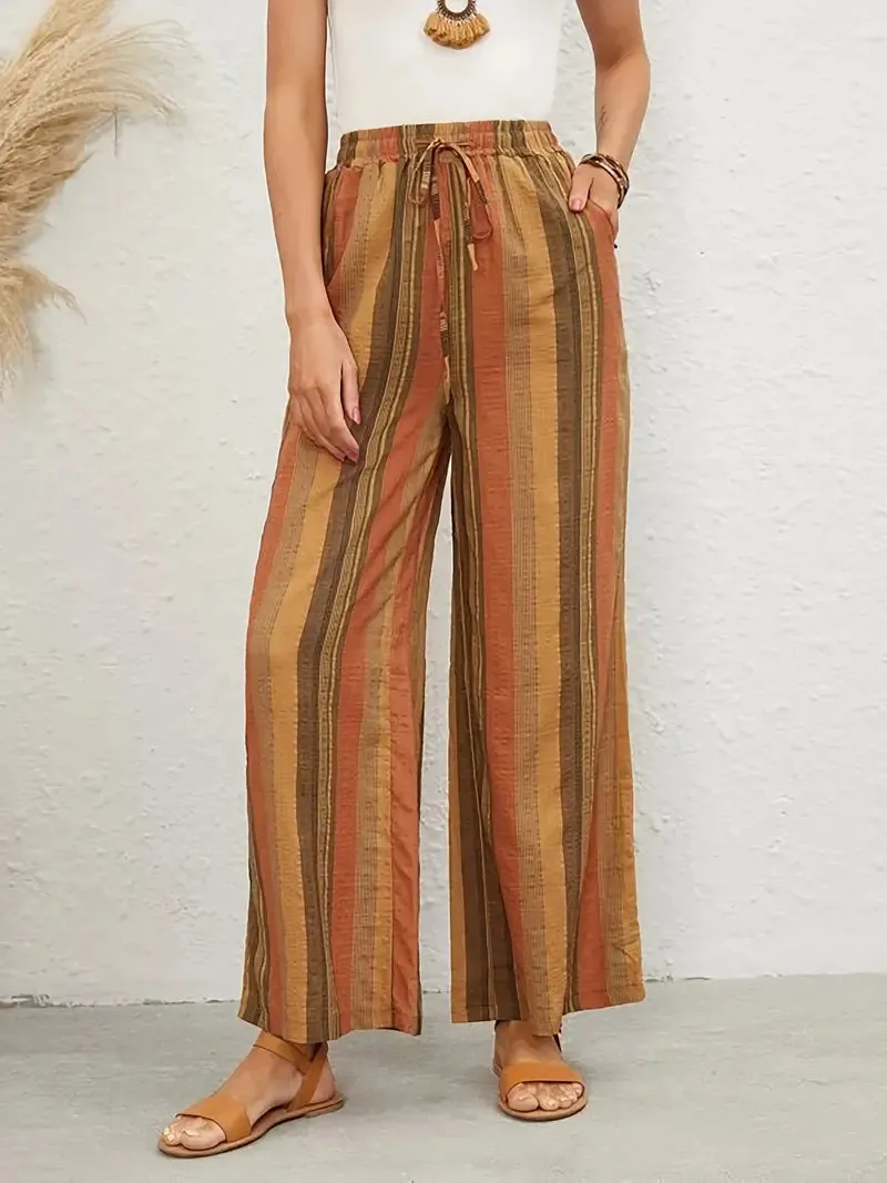 Chic Weite Streifenhose | Perfekt für den Alltag für Damen
