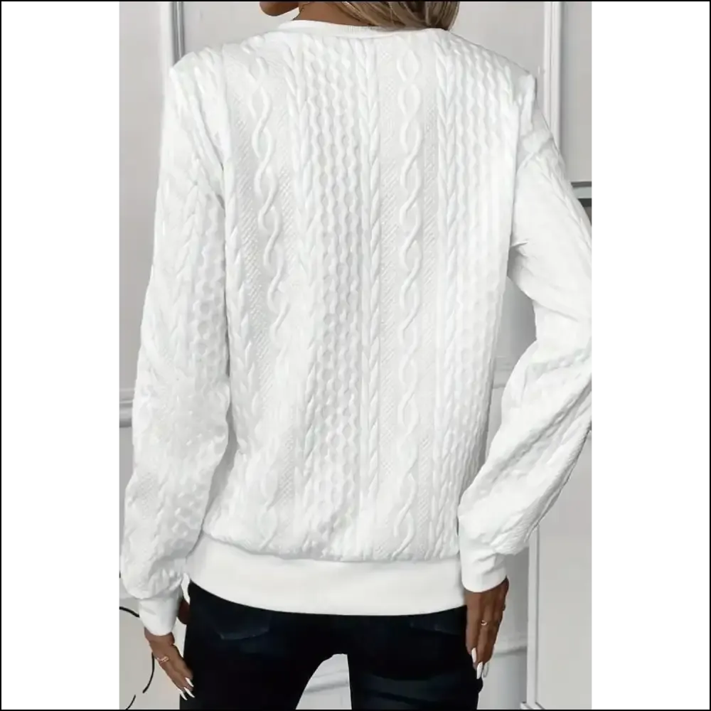 Chic White Zipper Pullover Sweater: so Comfy, It's Practically Illegal 😈