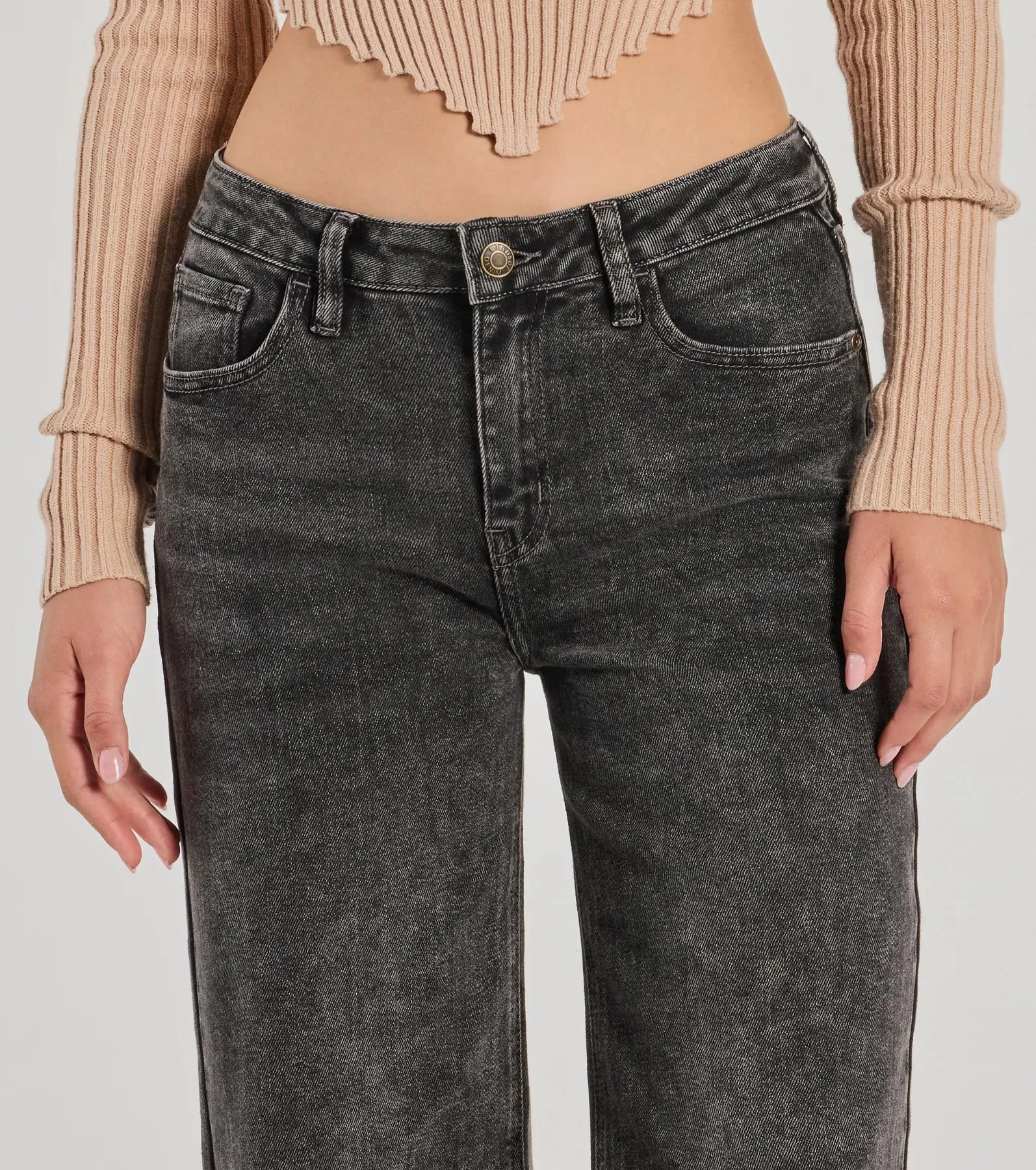 Chic Wonder Mid-Rise Wide-Leg Denim Jeans