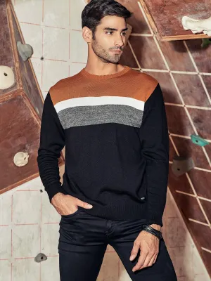 Colorblocked Round Neck Sweater