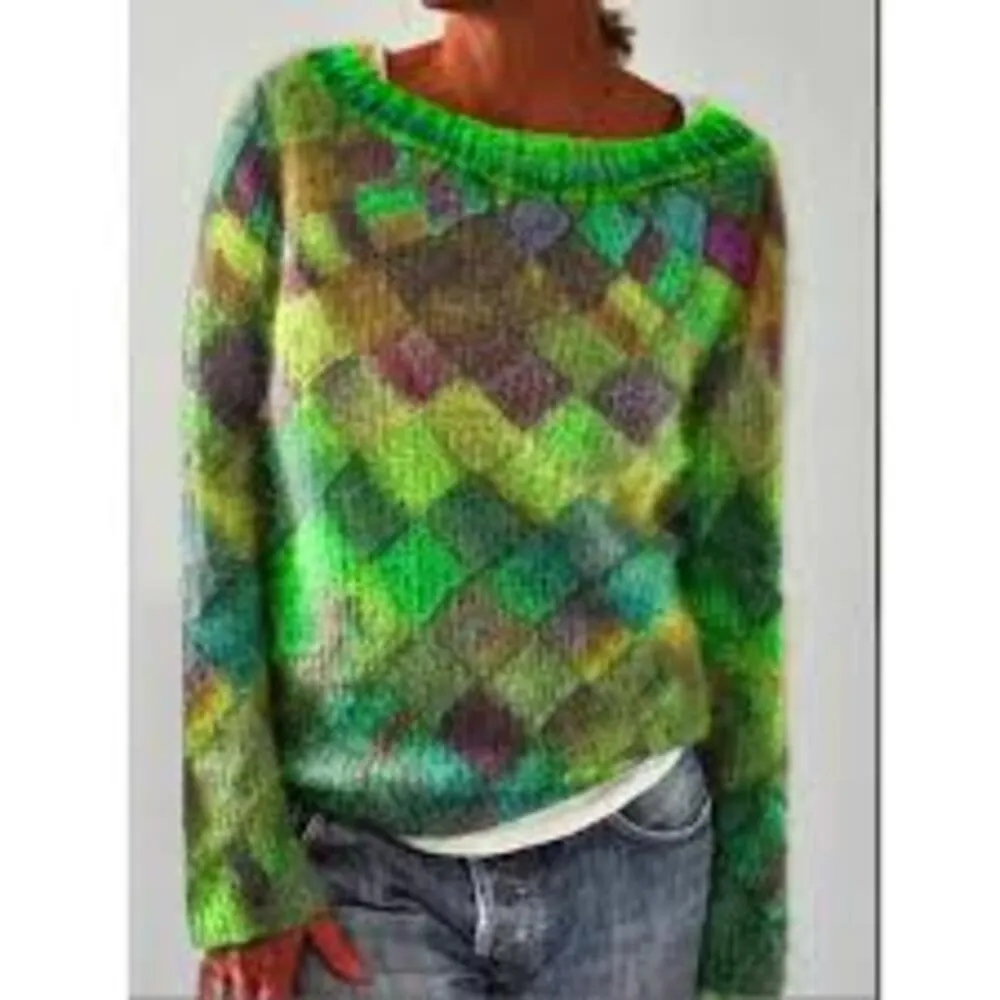 Colorful Scandinavian knitted sweater - Norwegian women's sweater