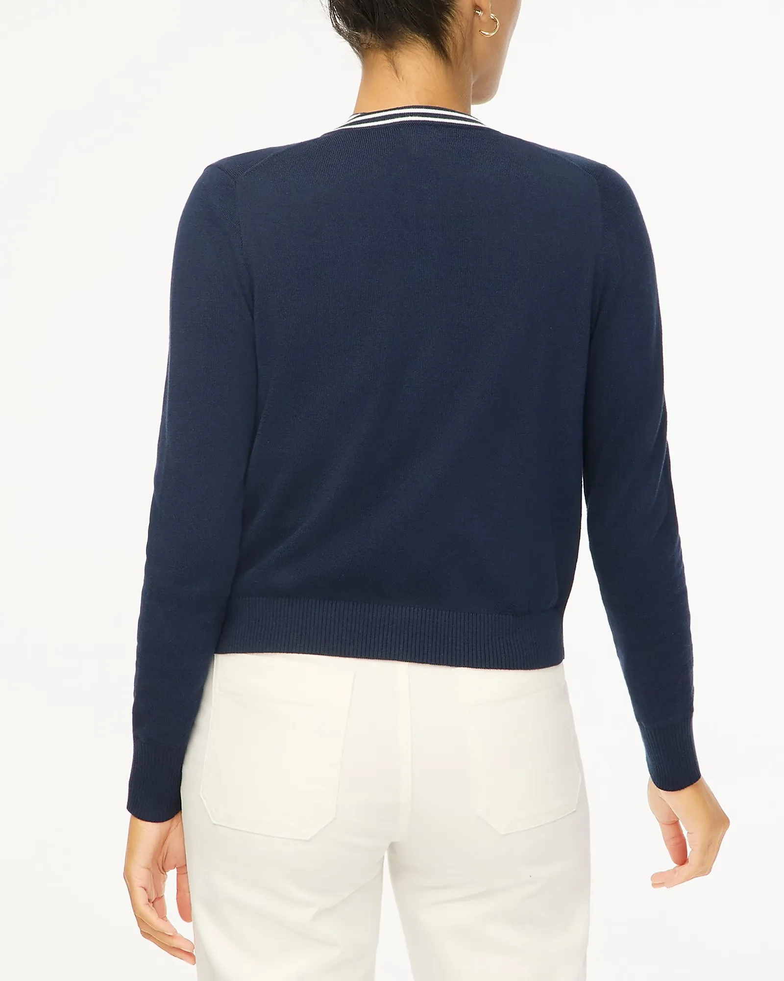 Contrast Trim Cardigan Set