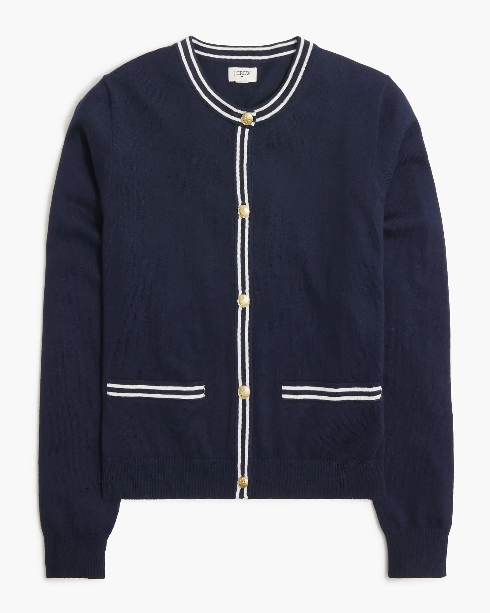 Contrast Trim Cardigan Set