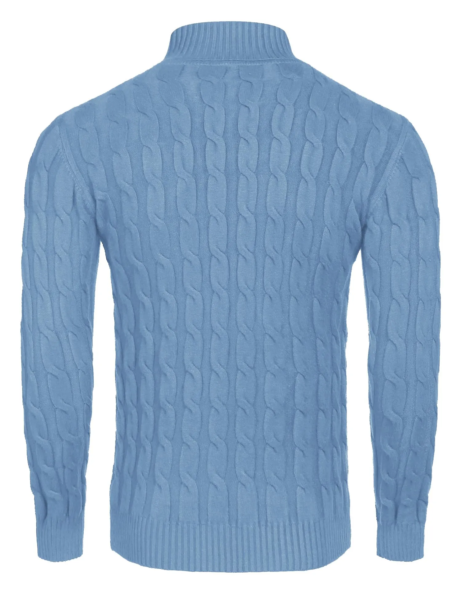 COOFANDY Men's Slim Fit Turtleneck Sweater Casual Twisted Knitted Pullover Sweaters