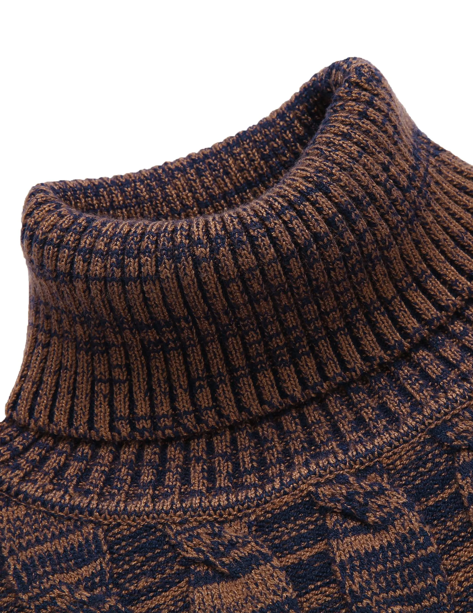 COOFANDY Men's Slim Fit Turtleneck Sweater Casual Twisted Knitted Pullover Sweaters
