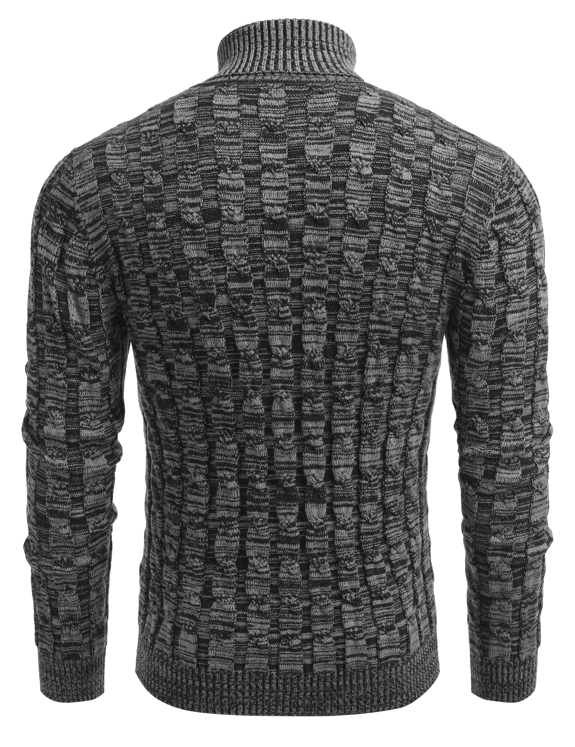 COOFANDY Men's Slim Fit Turtleneck Sweater Casual Twisted Knitted Pullover Sweaters