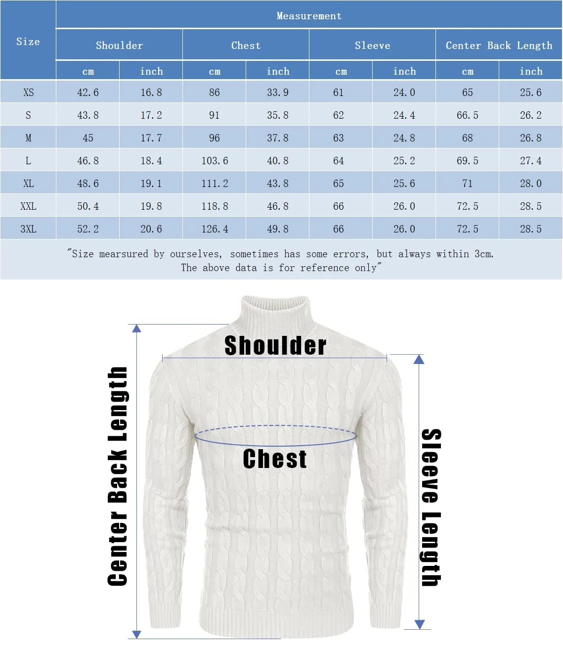 COOFANDY Men's Slim Fit Turtleneck Sweater Casual Twisted Knitted Pullover Sweaters