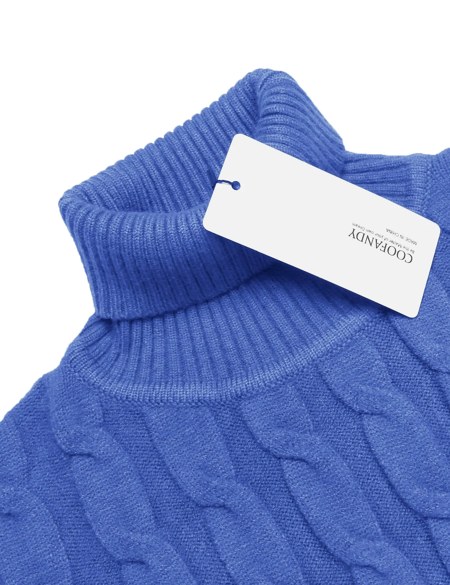 COOFANDY Men's Slim Fit Turtleneck Sweater Casual Twisted Knitted Pullover Sweaters