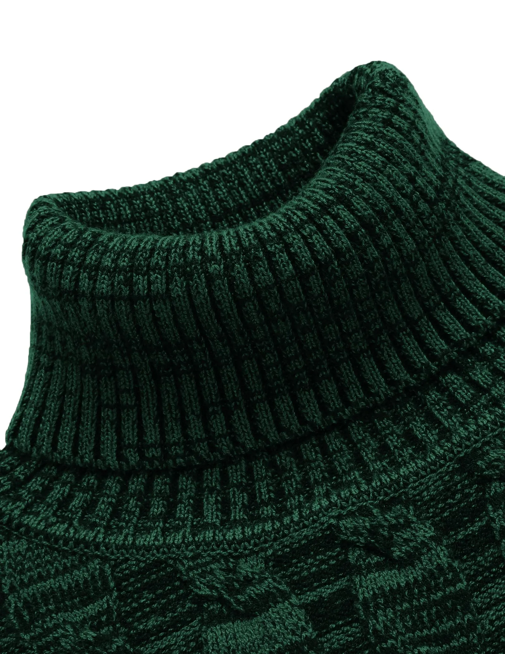 COOFANDY Men's Slim Fit Turtleneck Sweater Casual Twisted Knitted Pullover Sweaters