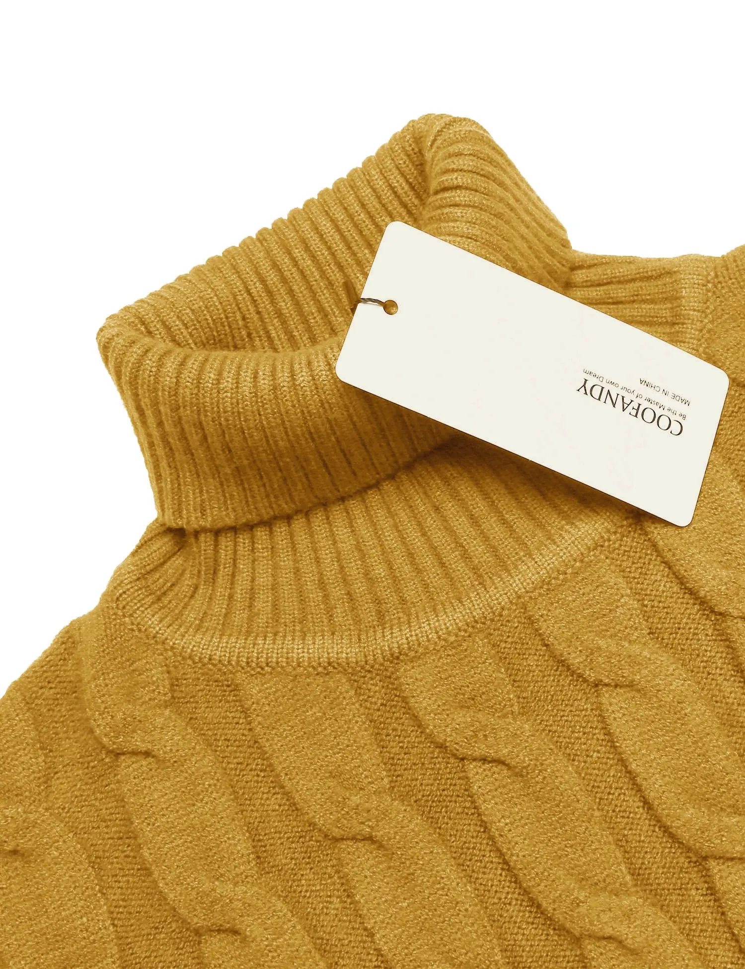 COOFANDY Men's Slim Fit Turtleneck Sweater Casual Twisted Knitted Pullover Sweaters