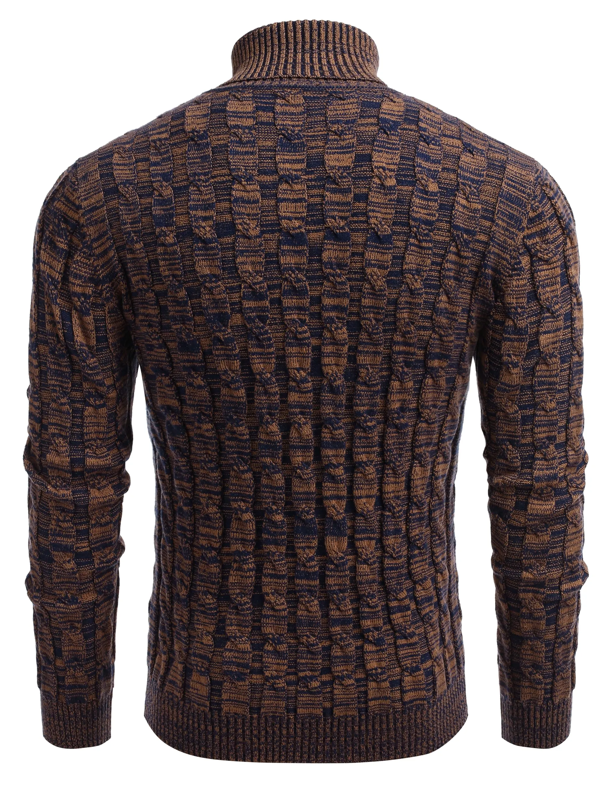 COOFANDY Men's Slim Fit Turtleneck Sweater Casual Twisted Knitted Pullover Sweaters