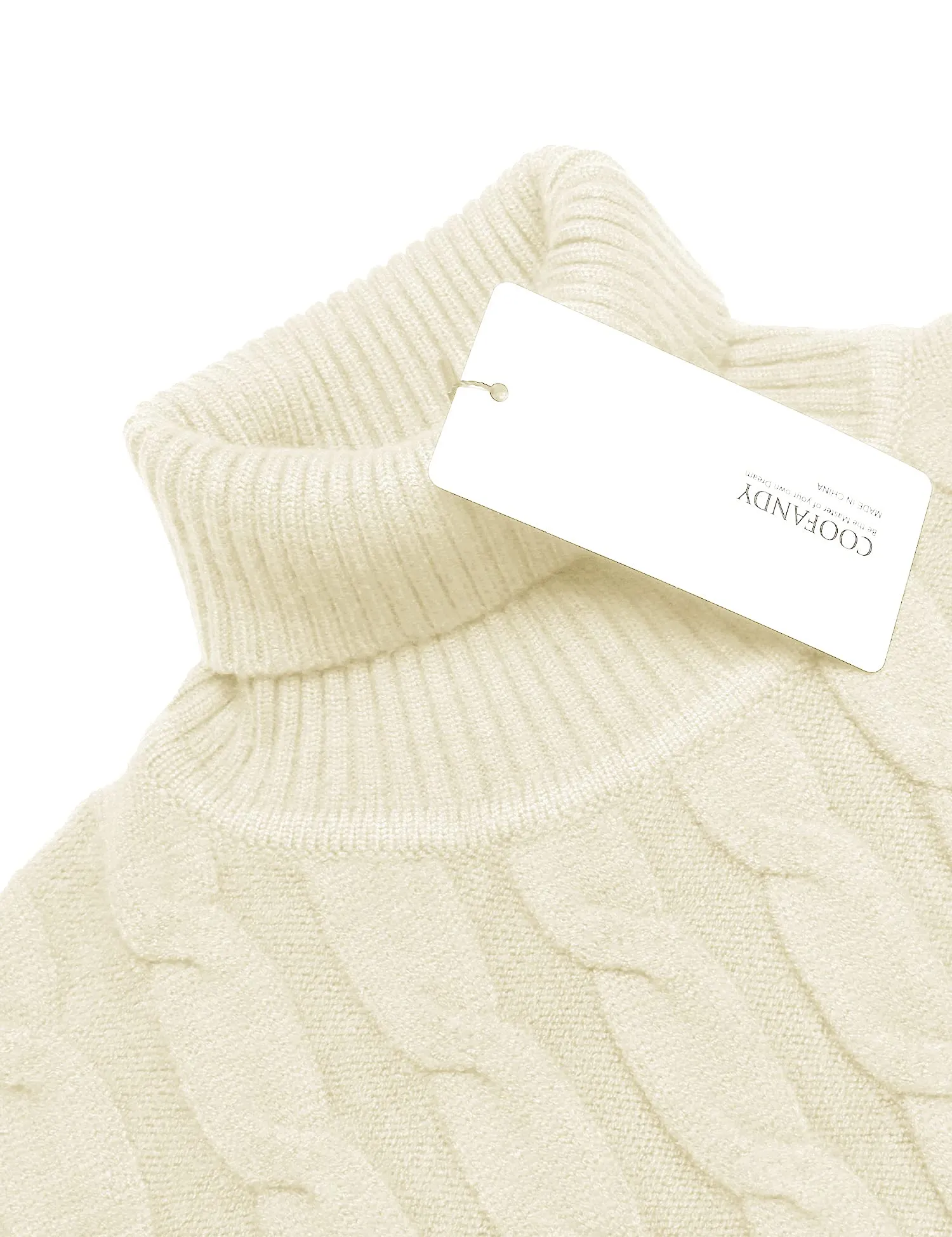 COOFANDY Men's Slim Fit Turtleneck Sweater Casual Twisted Knitted Pullover Sweaters