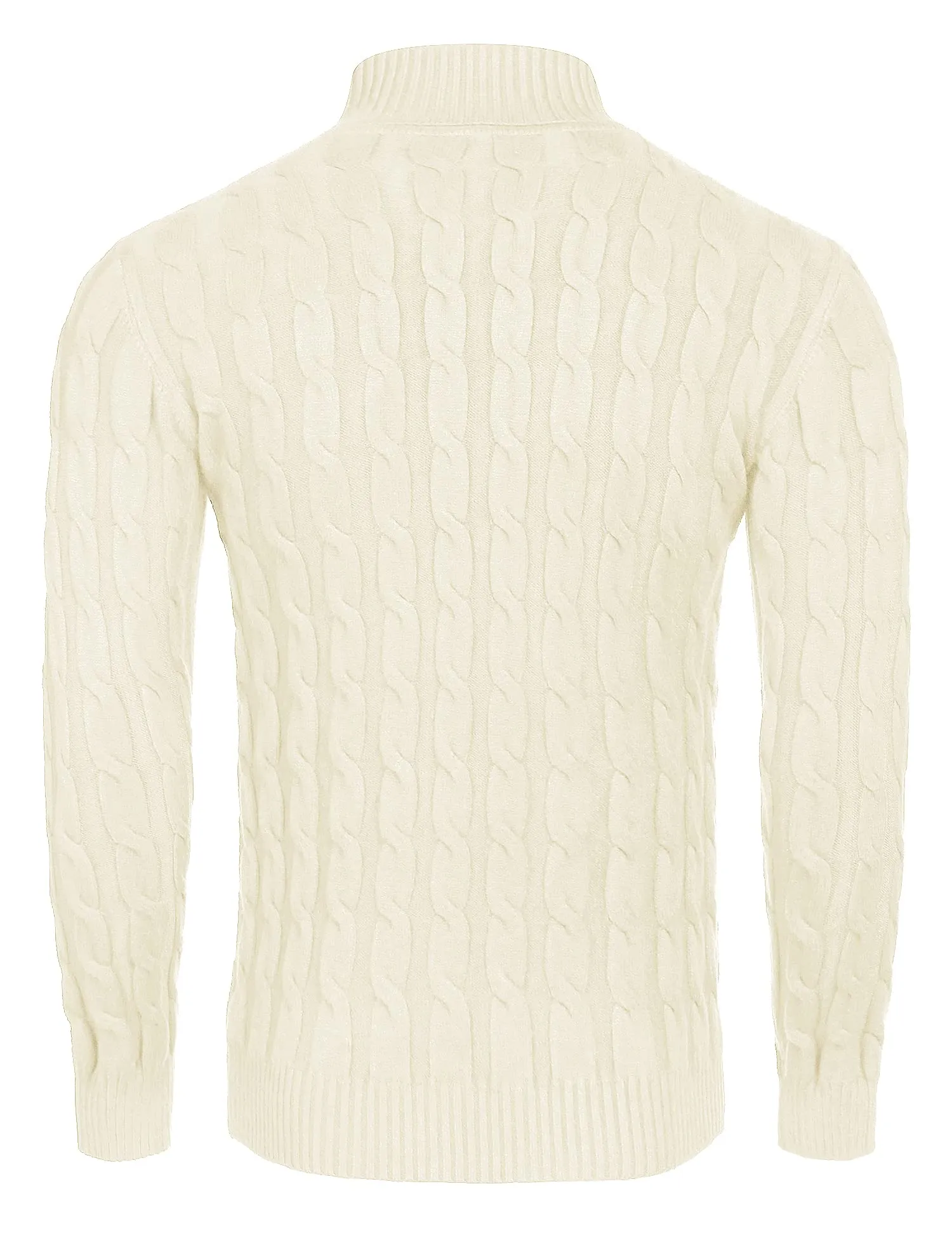 COOFANDY Men's Slim Fit Turtleneck Sweater Casual Twisted Knitted Pullover Sweaters