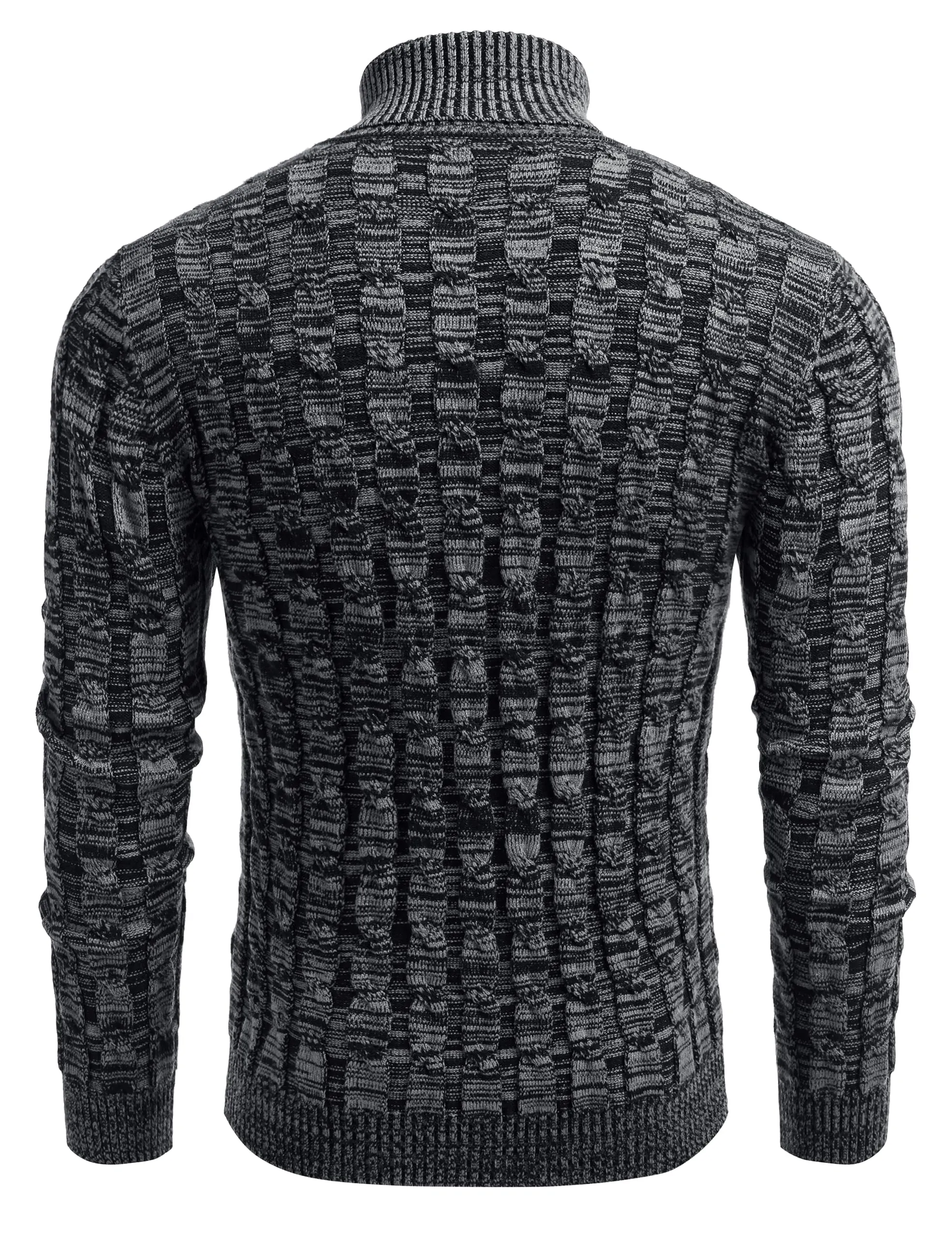 COOFANDY Men's Slim Fit Turtleneck Sweater Casual Twisted Knitted Pullover Sweaters