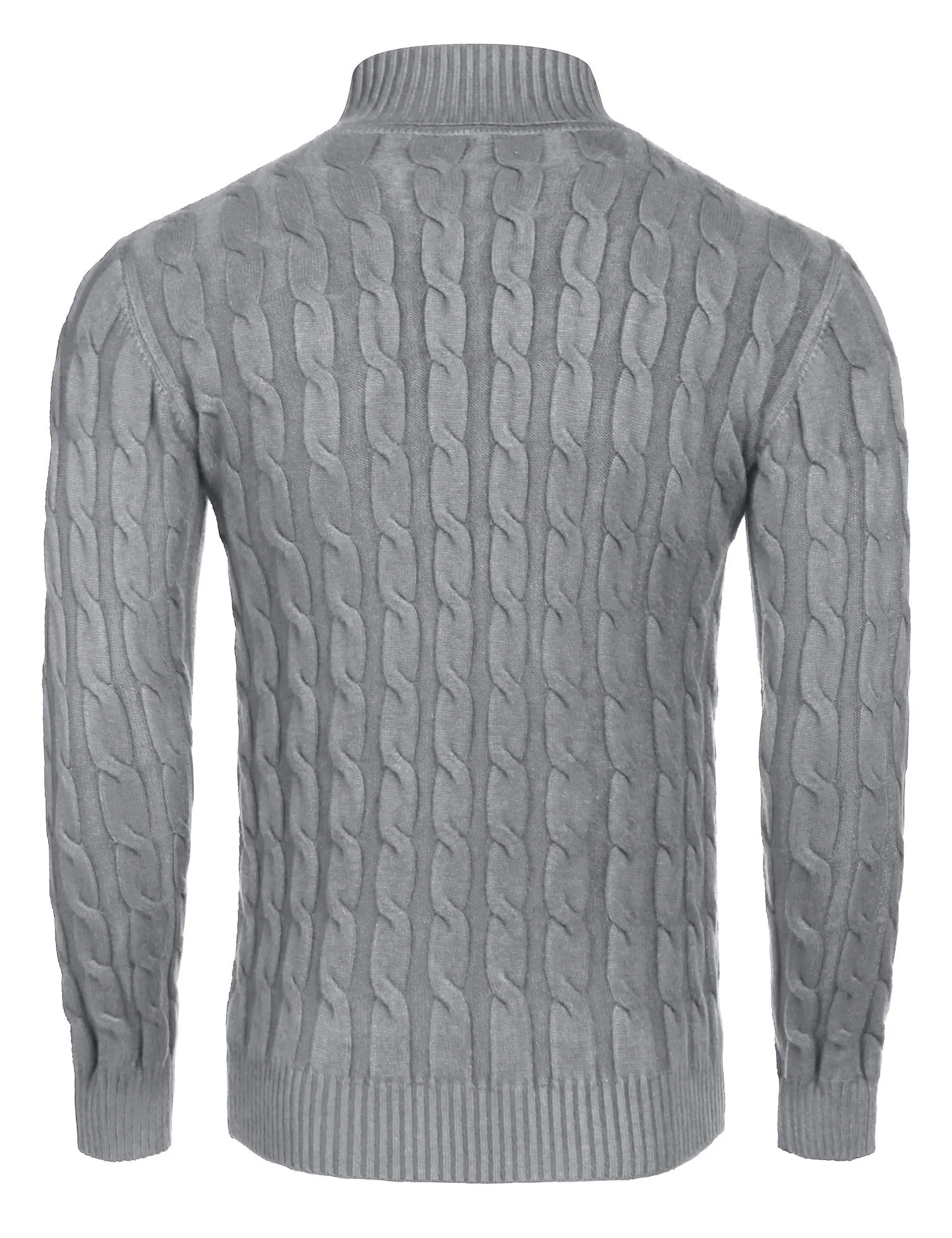 COOFANDY Men's Slim Fit Turtleneck Sweater Casual Twisted Knitted Pullover Sweaters