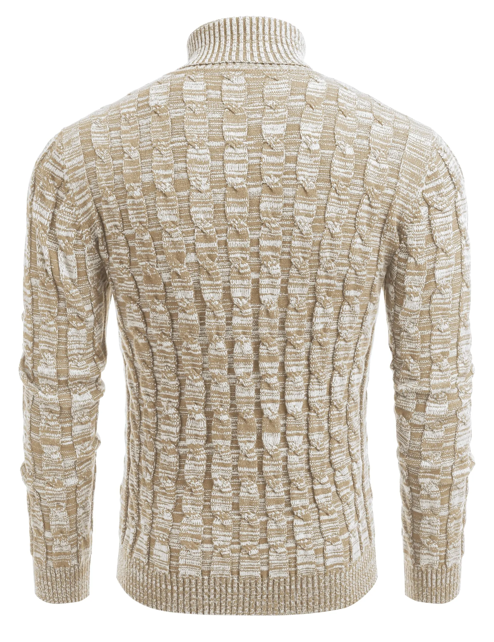 COOFANDY Men's Slim Fit Turtleneck Sweater Casual Twisted Knitted Pullover Sweaters