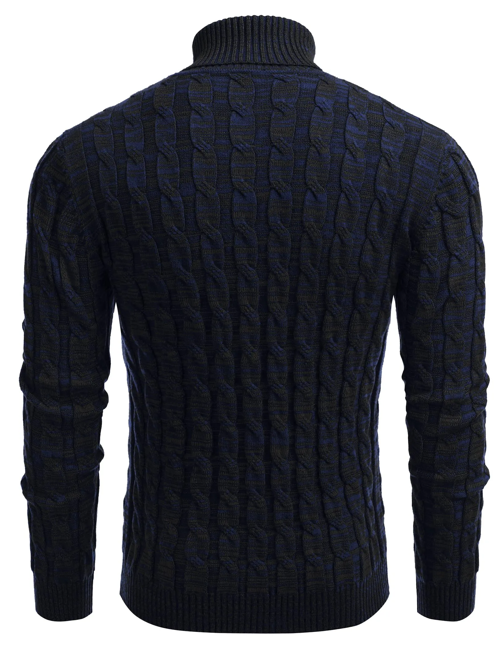 COOFANDY Men's Slim Fit Turtleneck Sweater Casual Twisted Knitted Pullover Sweaters