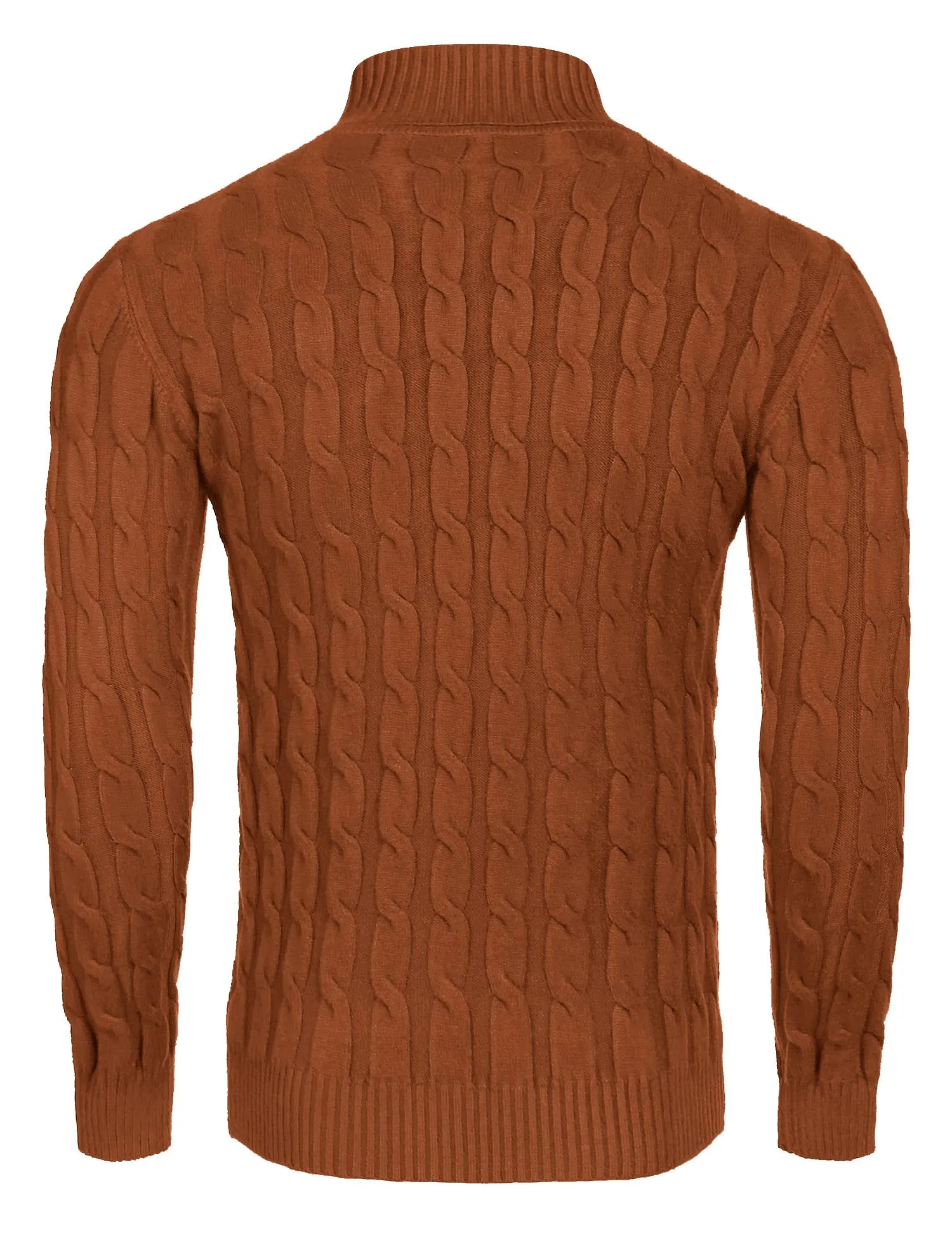 COOFANDY Men's Slim Fit Turtleneck Sweater Casual Twisted Knitted Pullover Sweaters