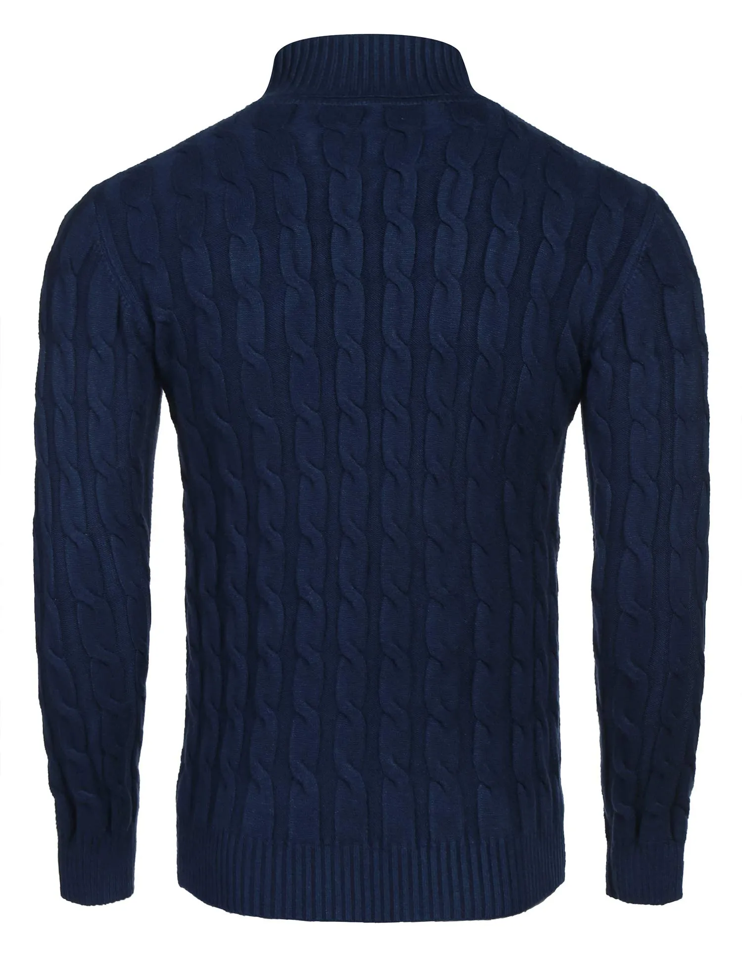 COOFANDY Men's Slim Fit Turtleneck Sweater Casual Twisted Knitted Pullover Sweaters