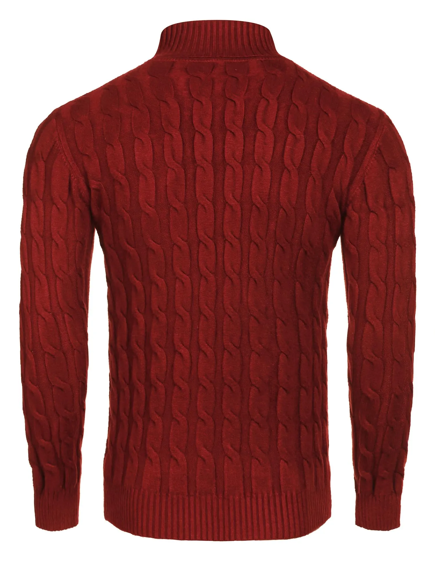 COOFANDY Men's Slim Fit Turtleneck Sweater Casual Twisted Knitted Pullover Sweaters