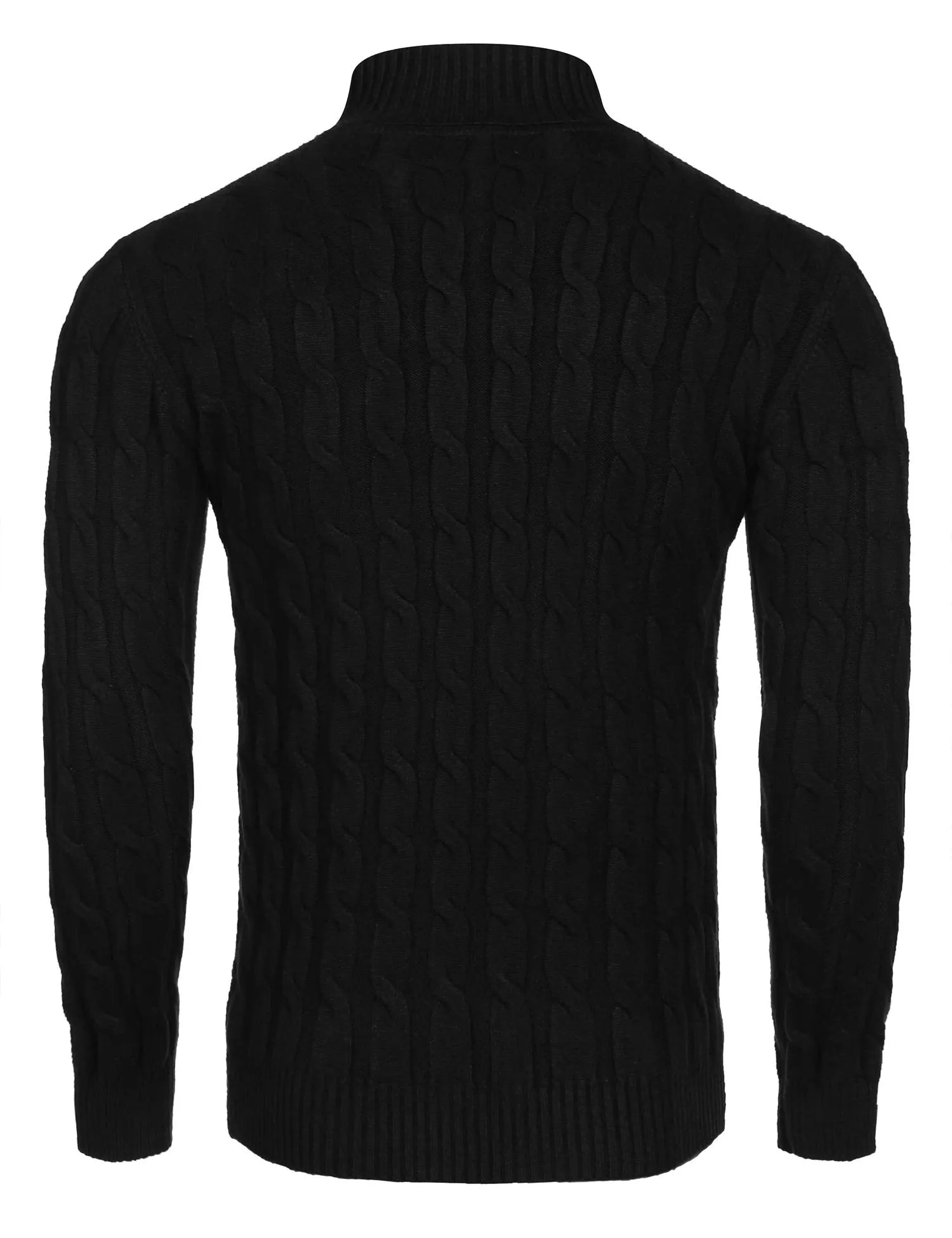 COOFANDY Men's Slim Fit Turtleneck Sweater Casual Twisted Knitted Pullover Sweaters